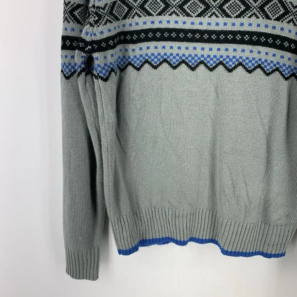 Carbon Mens M Quarter Zip Sweater Grunge Southwest Aztex Skater Streetwear‎